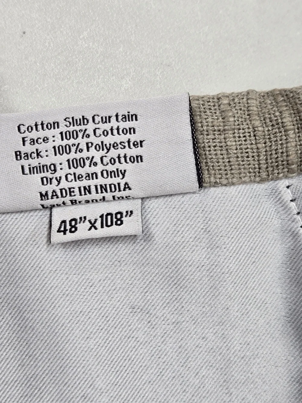 NWT QUINCE Set Of 2 48x108 Cotton Slub Blackout Curtains Grey 0836